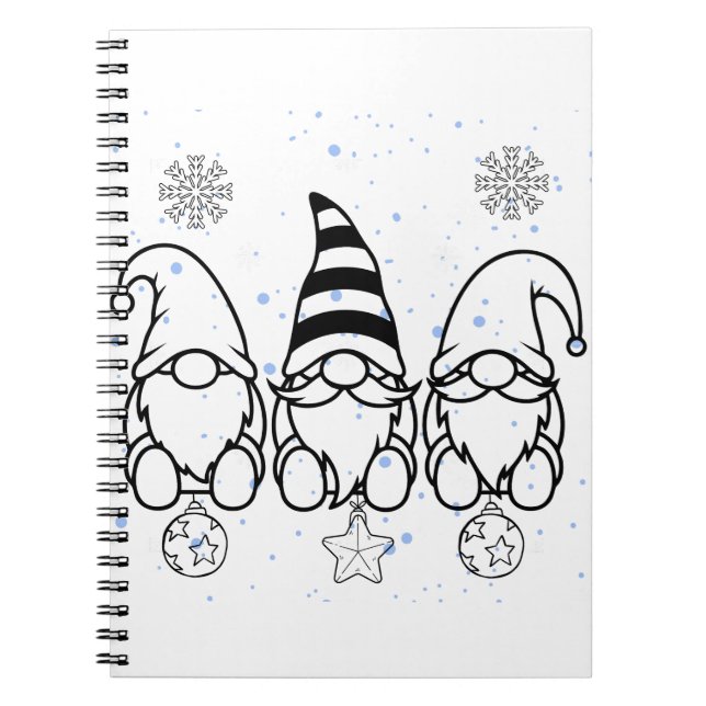  Cute Christmas Gnomes Holiday Design.  Notebook (Front)