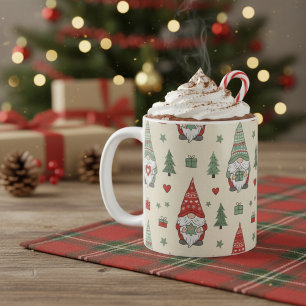 Cute Christmas Gnomes Holiday Mug – Cozy Pattern