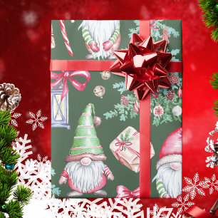 Cute Christmas Gnomes Holiday Wrapping Paper