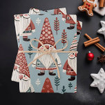 Cute Christmas Gnomes in Red and Grey Wrapping Paper Sheet<br><div class="desc">Celebrate the festive season with our adorable Christmas gnome wrapping paper sheets. Each sheet showcases a delightful array of gnomes, traditionally inspired by Scandinavian folklore, dressed in charming red and grey attire. Their whimsical poses and cheerful expressions are sure to add a touch of warmth and joy to your gifts....</div>