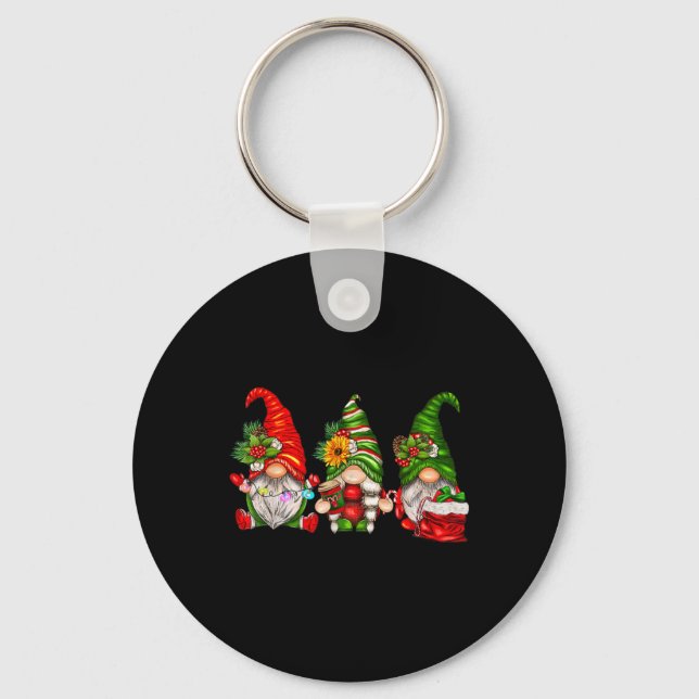 Cute Christmas Gnomes  Keychain (Front)