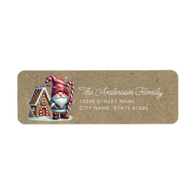 Cute Christmas Gnomes Return Address Labels (Devant)