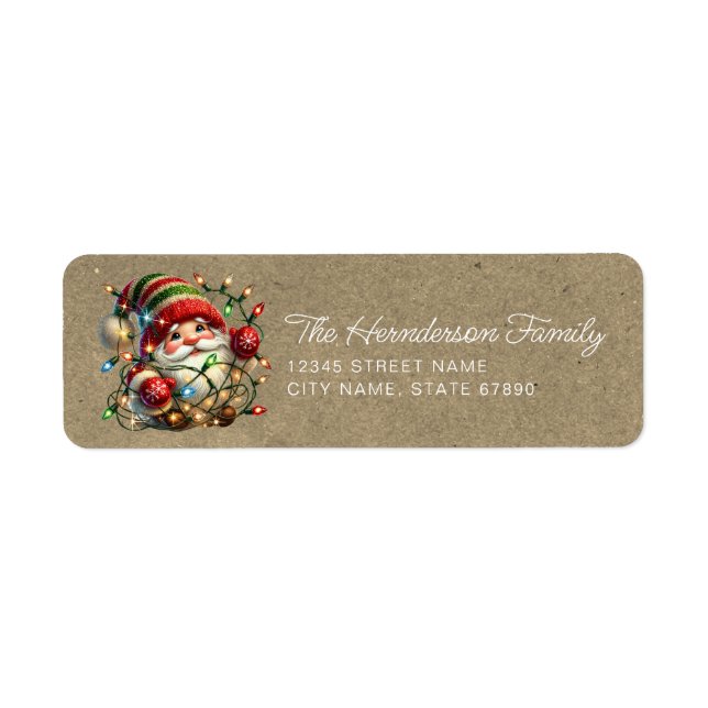 Cute Christmas Gnomes Return Address Labels (Devant)
