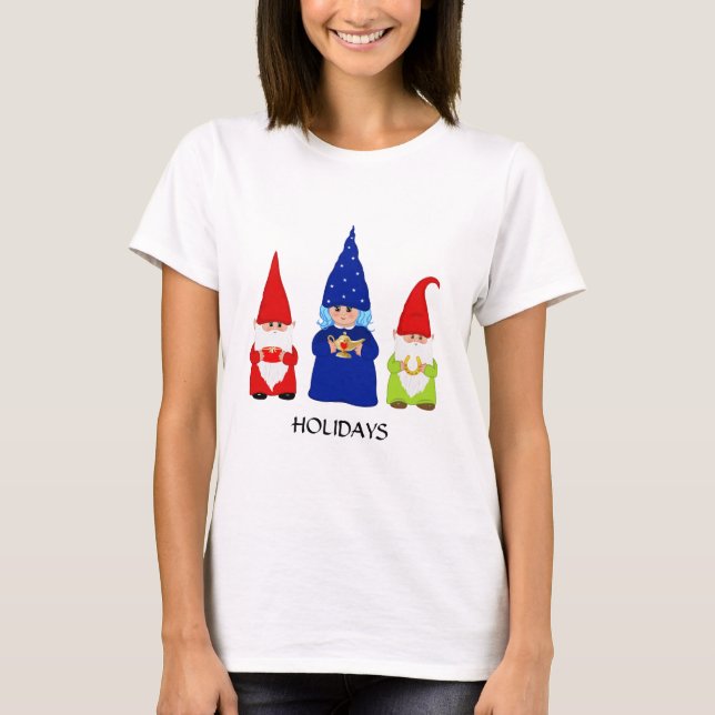 Cute Christmas Gnomes T-Shirt (Front)