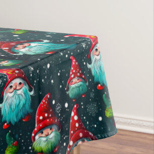 Cute Christmas Gnomes Tablecloth