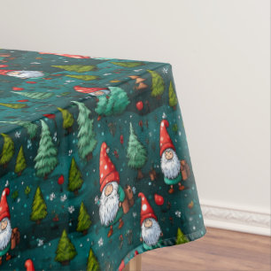 Cute Christmas Gnomes Tablecloth