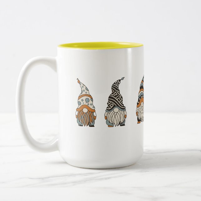 Cute christmas gnomes Two-Tone coffee mug (Left)