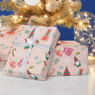 Cute Christmas Gnomes Wrapping Paper