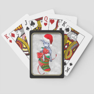 Cute Christmas Goat in Stocking  Bicycle® Playing  Playing Cards