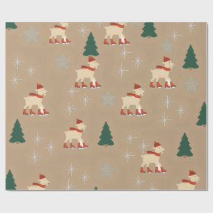 Cute Christmas Goat Wrapping Paper