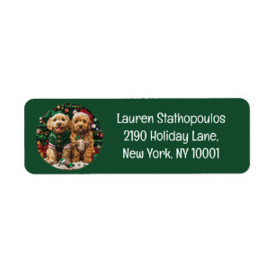 Cute Christmas Goldendoodle Puppy Dogs