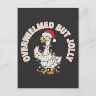 Cute Christmas Goose Wearing Santa Hat Postcard