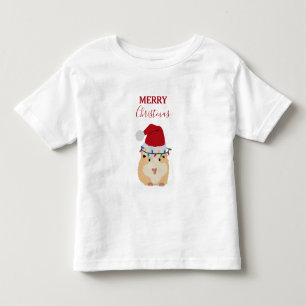 Cute Christmas Hamster Funny Animal Santa Hat  Toddler T-shirt