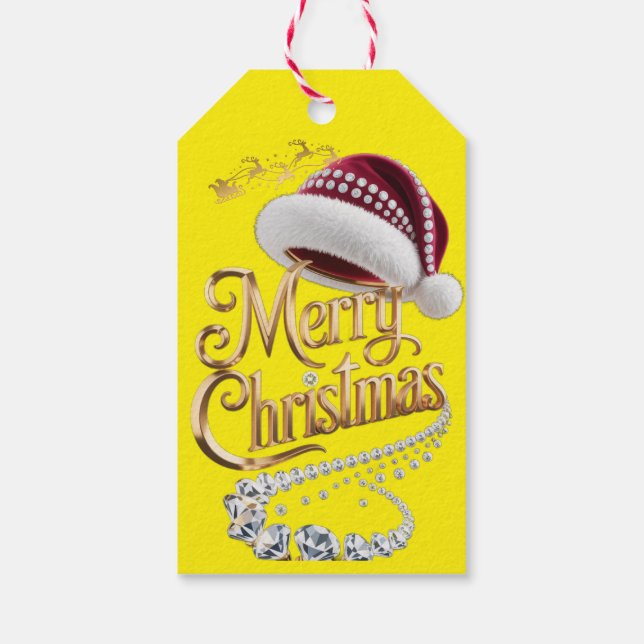Cute Christmas hat Gift Tags (Back)