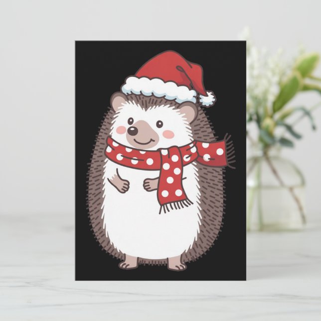 Cute Christmas Hedgehog Holiday (Standing Front)