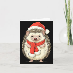 Cute Christmas Hedgehog Santa  Card