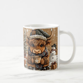 Cute Christmas Highland Cow Mug – Cozy Winter Mug