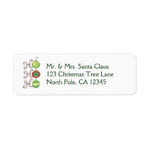 Cute Christmas Ho Ho Ho, Candy Canes Ornaments