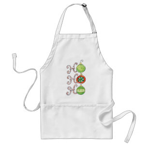 Cute Christmas Ho Ho Ho, Candy Canes Ornaments Standard Apron