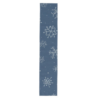 Cute Christmas holiday blue snowflake winter Xmas Medium Table Runner