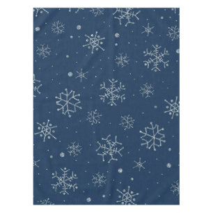 Cute Christmas holiday blue snowflake winter Xmas Tablecloth