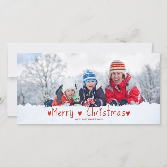 Cute Christmas Holiday Card | Red (Front)