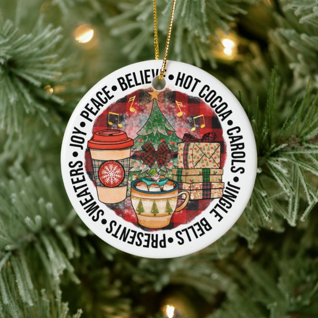 Cute Christmas Holiday Ceramic Ornament (Tree)