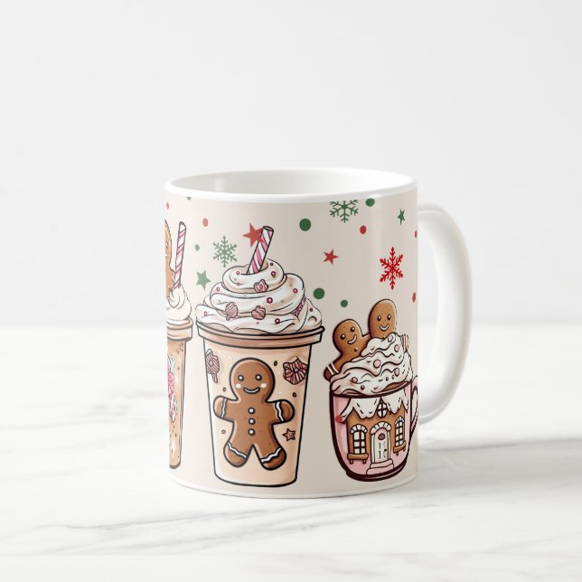 Cute Christmas Holiday Drinks Coffee Mug (Front Right)
