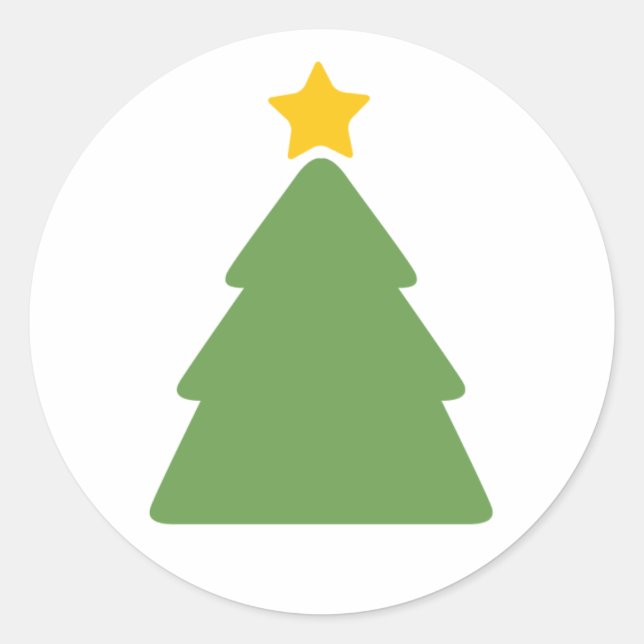 Cute Christmas (Holiday) Tree Classic Round Sticker (Front)