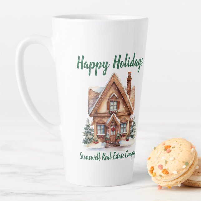 Cute Christmas Home Personalized Realtor Latte Mug (In Situ)