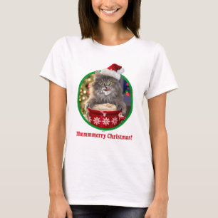 Cute Christmas Hot Cocoa Kitty T-Shirt