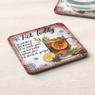 Cute Christmas Hot Toddy Drink Recipe Coaster