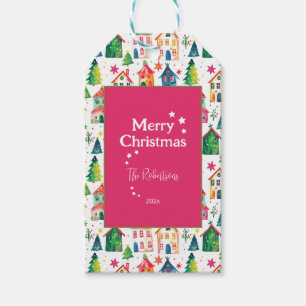 Cute Christmas Houses Gift Tags