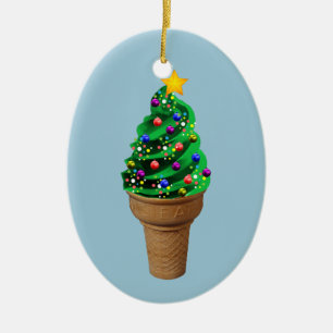 Cute Christmas Ice Cream Tree Modern Ornament