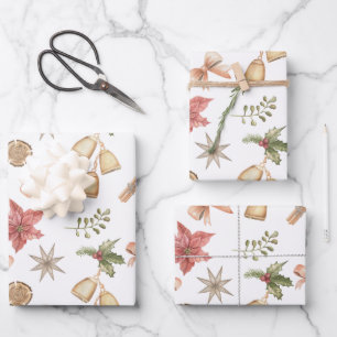 Cute Christmas illustrations Jingle bells Wrapping Paper Sheet