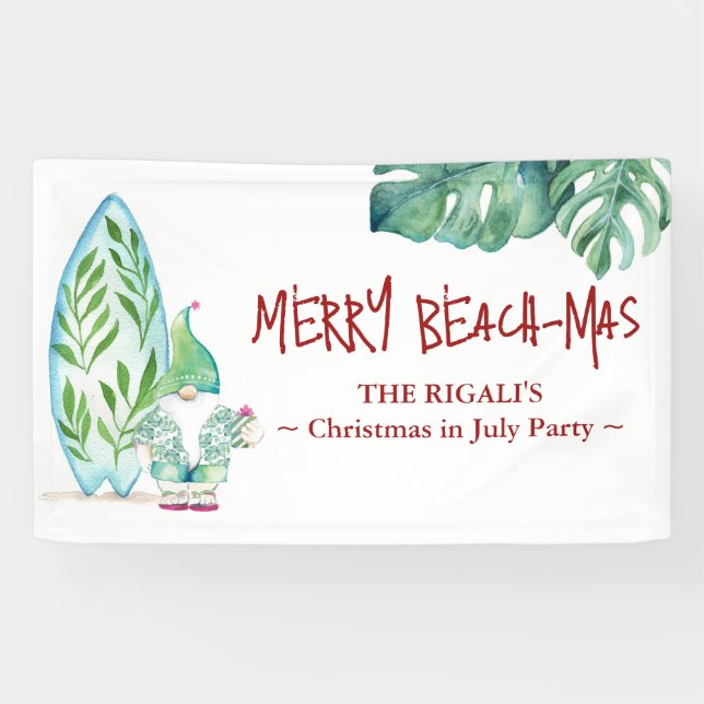 Cute Christmas in July Birthday Banner (Horizontal)