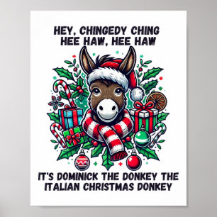 Cute Christmas Italian Christmas Donkey Dominick T Poster