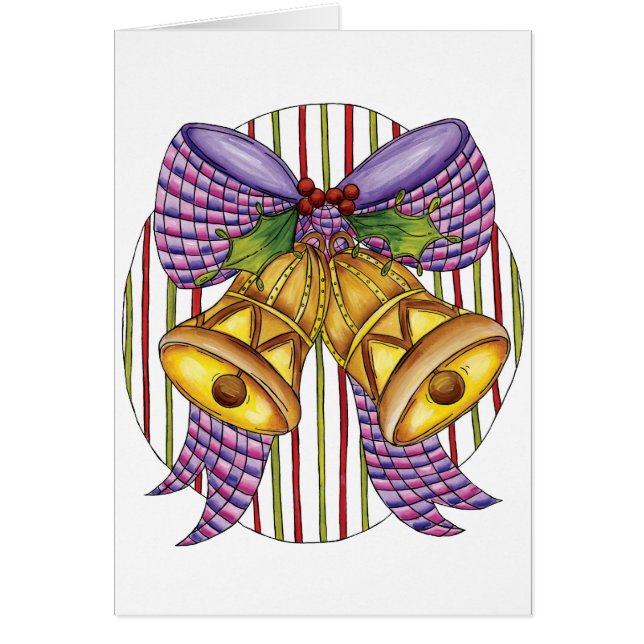 Cute Christmas Jingle Bells with Ribbon and Bow (Front)