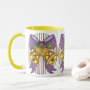 Cute Christmas Jingle Bells with Ribbon and Bow Mug