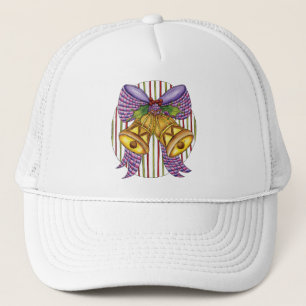 Cute Christmas Jingle Bells with Ribbon and Bow Trucker Hat