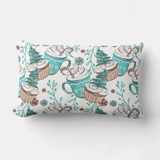 Cute, Christmas, Joy Lumbar Pillow (Front)