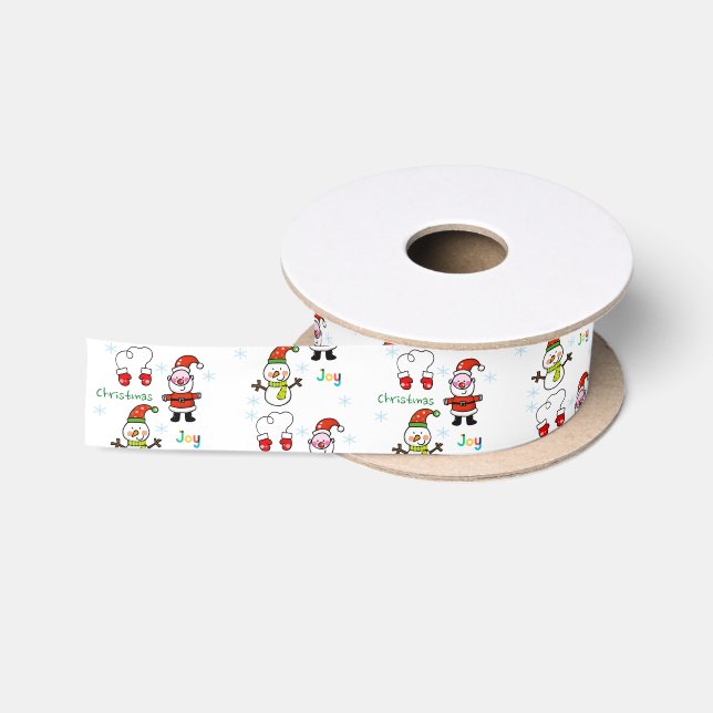 cute Christmas joy Satin Ribbon (Spool)