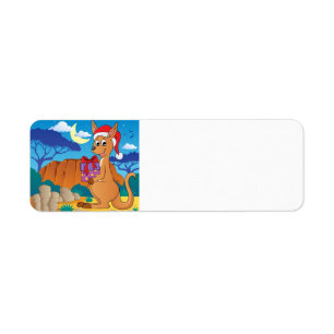Cute Christmas Kangaroo address label