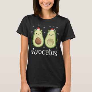 Cute Christmas Kawaii Cat Avocado T-Shirt