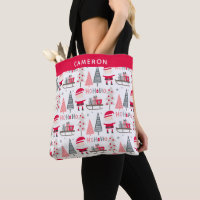 Cute Christmas Kawaii Santa Trees Red Personalized