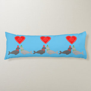 Cute Christmas Kissing Seals Body Pillow
