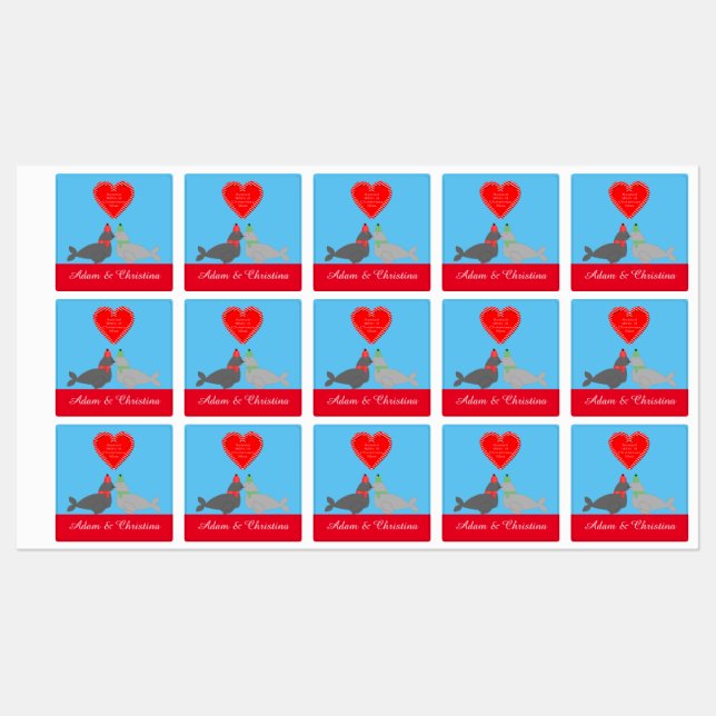 Cute Christmas Kissing Seals Custom (Sheet)