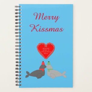 Cute Christmas Kissing Seals Custom Planner