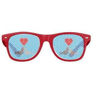 Cute Christmas Kissing Seals Retro Sunglasses