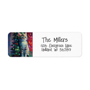 Cute Christmas Kitten Festive Holiday